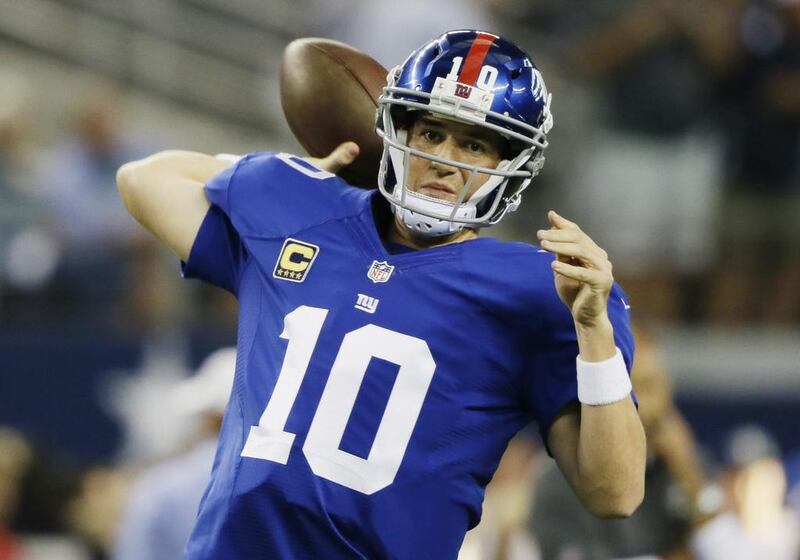 Eli Manning threw for 200 yards and a touchdown in a win over the Vikings on Monday night. Tony Gutierrez / AP