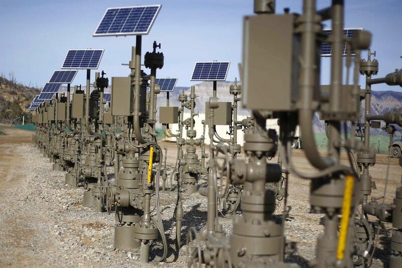 A natural gas well platform owned by Encana south of Parachute in Colorado. Jim Urquhart / Reuters