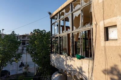 A Shiite congregation hall was partially destroyed by an Israeli strike in Aita Al Shaab, south Lebanon. Matt Kynaston / The National