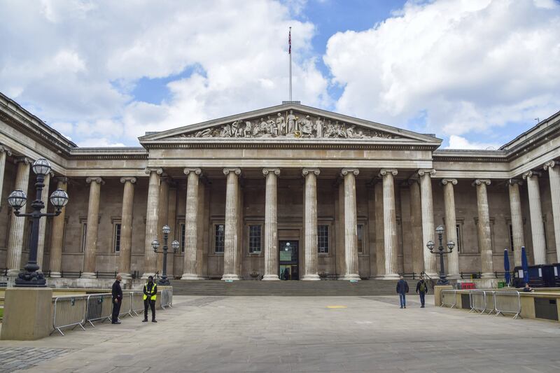 LONDON, UNITED KINGDOM - 2021/04/30: Exterior view of the British Museum in Central London.
Museums have been closed for much of the time since the coronavirus pandemic began and are set to reopen on the 17th of May. (Photo by Vuk Valcic/SOPA Images/LightRocket via Getty Images)