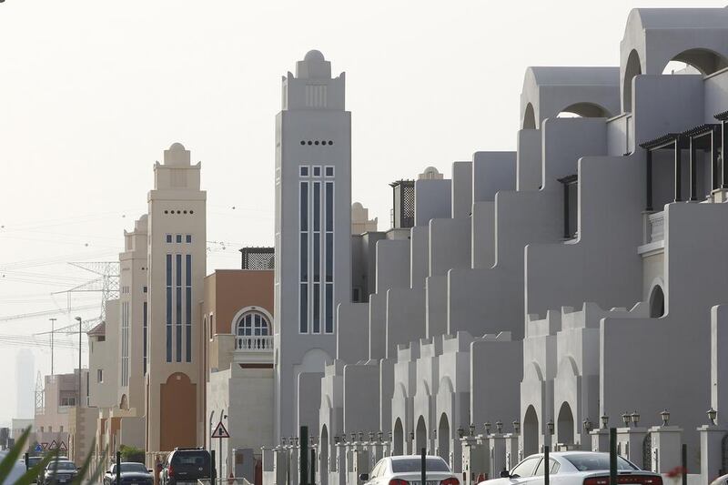 Jumeirah Village Circle in Dubai. An expatriate needs a 25 per cent deposit for a house worth less than Dh5m in the UAE while an Emirati needs a 20 per cent deposit. Jeffrey E Biteng / The National