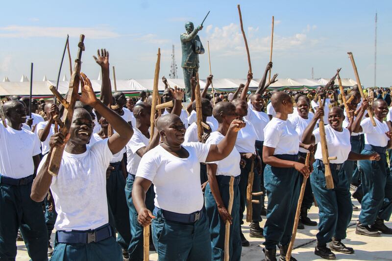 New members of the National Police Services of the Unified Forces graduate in Juba, South Sudan. AFP