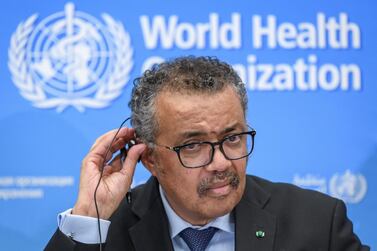 World Health Organisation (WHO) Director-General Tedros Adhanom Ghebreyesus gives a press conference on the situation regarding the Covid-19 at Geneva's WHO headquarters on February 24, 2020. AFP