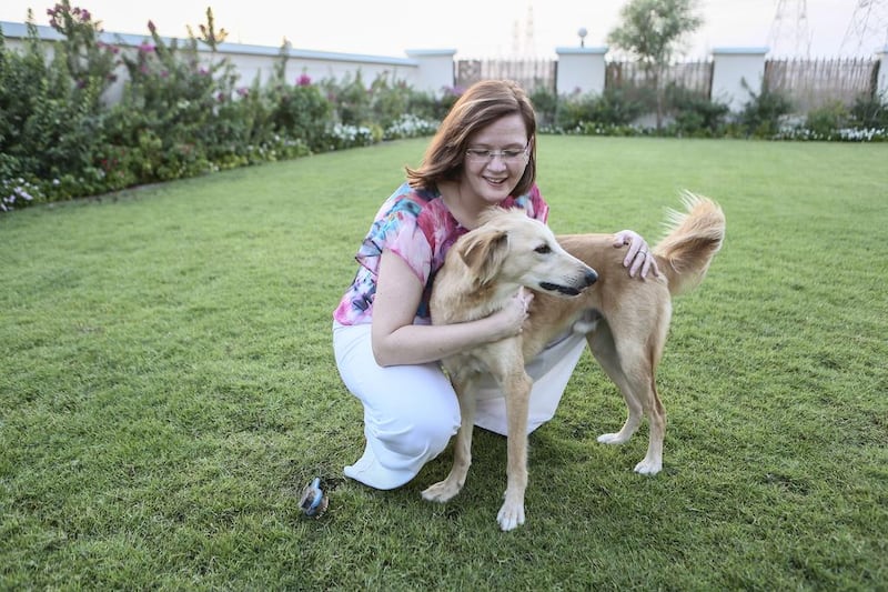 Evelyn Priess with Charlie, her rescued Saluki. Sarah Dea/The National

