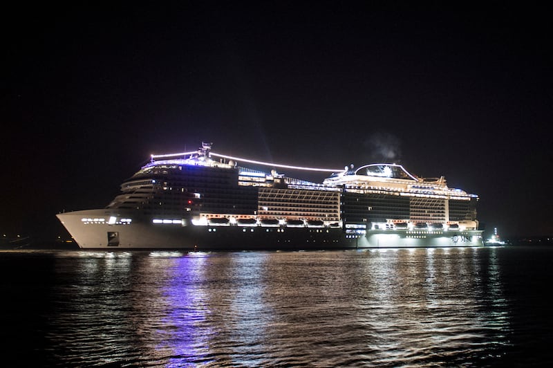 The 'MSC Bellissima' super cruise ship departs Jeddah, Saudi Arabia, on Friday for the first time.