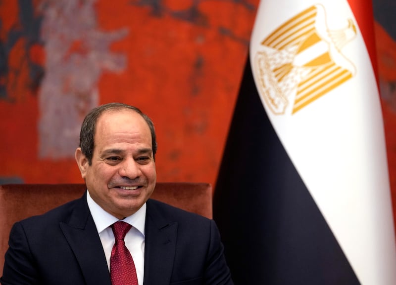 Egyptian President Abdel Fattah El Sisi said pledges must be implemented. AP