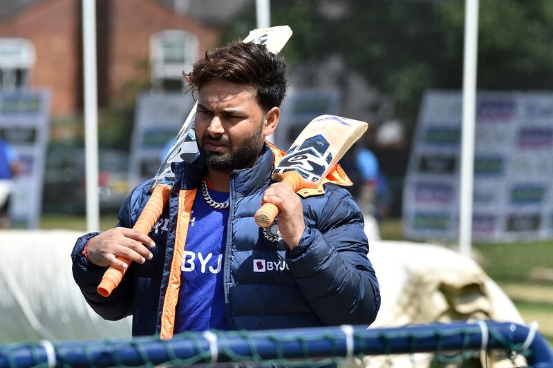 India's Rishabh Pant leaves after batting in the nets during a training session at Edgbaston. AP
