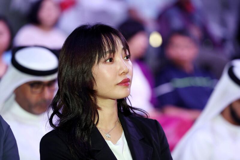 Abu Dhabi, United Arab Emirates - July 15, 2018: Actress Baihe Bai. Week of UAE/China events to build up the State Visit of Xi Jinping. A cultural day. Sunday, July 15th, 2018 in Manarat Al Saadiyat, Abu Dhabi. Chris Whiteoak / The National