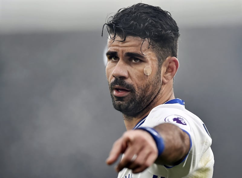 Chelsea's Diego Costa gestures during the English Premier League match against Crystal Palace at Selhurst Park in London, Britain, 17 December 2016.  Hannah McKay / EPA