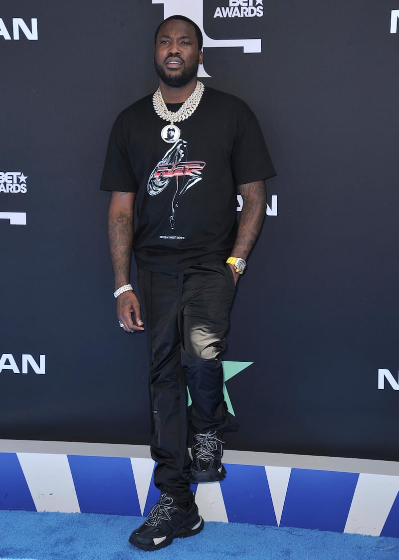 Meek Mill arrives at the BET Awards on June 23, 2019, in Los Angeles. AP
