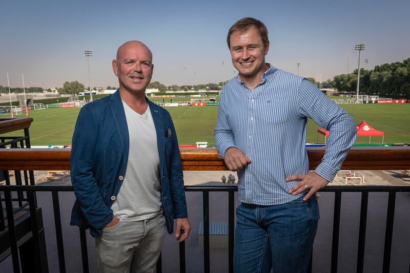 Simon Jelowitz, head of sport operations for Dubai sevens, alongside festival director and general manager Mathew Tait, right. Antonie Robertson / The National