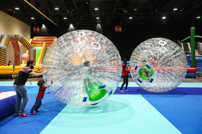 Zorbing is available at Adnec's indoor summer sports. Photo: Adnec