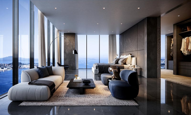Designs include scope for massive open-plan living and dining areas as well as five large bedrooms, all with views. 
