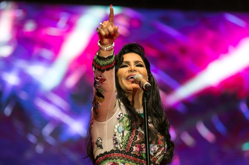 DUBAI, UNITED ARAB EMIRATES, Jan 17, 2015. Ahlam performing in Dubai Shopping Festival Nights at Dubai Media City Ampitheatre. Photo: Reem Mohammed / The National  *** Local Caption ***  RM_20150117_DSFNIGHTS_013.JPG