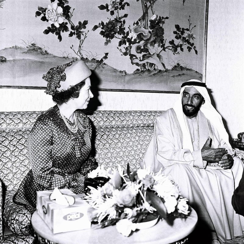 An image from the Itihad archive. Courtesy Al Itihad. Abu Dhabi, UAE. 1979. Queen Elizabeth II visit to UAE.