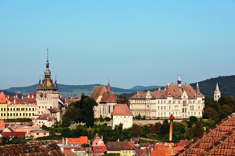 Sighisoara in Transylvania, which is listed as a World Heritage site by Unesco. The fortified city is the birthplace of Vlad the Impaler, son of Vlad Dracul (Vlad the Dragon) whose name inspired Bram Stoker’s Dracula. Leroy Francis / Hemis / Corbis