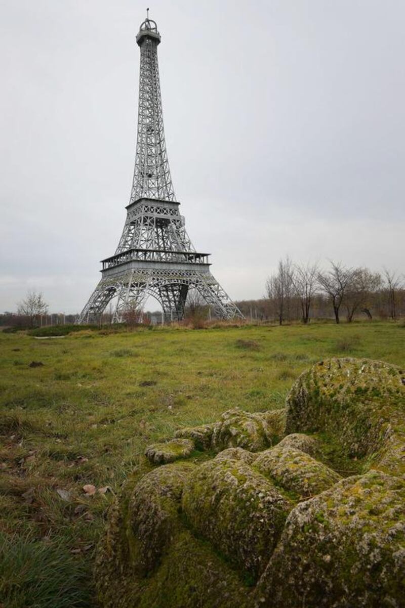 A replica of the Eiffel Tower is seen on a private tourist complex near Slobozia, about 120 kilometres east of Bucharest. Daniel Mihailescu / AFP Photo