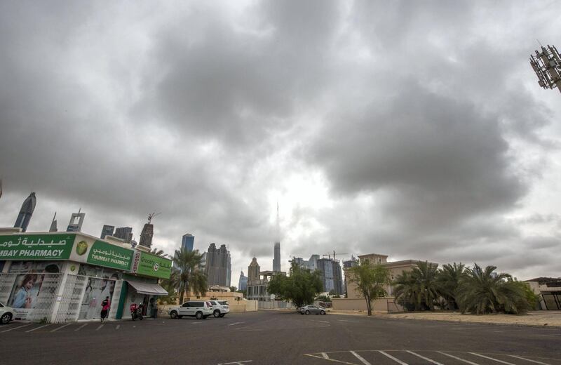 Dubai, United Arab Emirates- Cloudy and rainy weather in Al Satwa, Dubai.  Leslie Pableo for The National