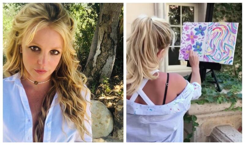 Britney Spears has shared photos and videos of herself painting on social media. Instagram