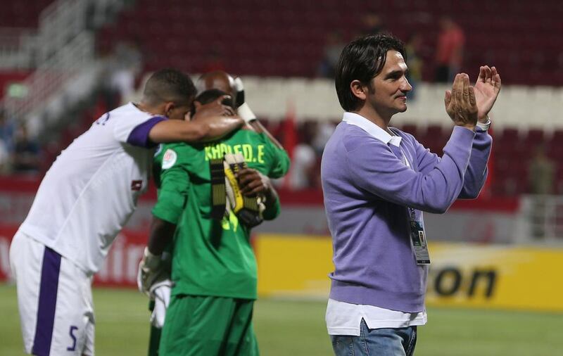 Zlatko Dalic, right, will be on the touchline as Al Ain play three games over the next five days. Karim Jaafar / AFP