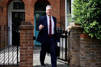 Britain's Labour Party leader Keir Starmer leaves his home in London on May 10, 2021.   / AFP / Tolga Akmen
