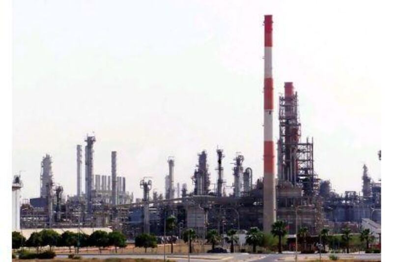 An oil installation in the port of Jubail. Saudi Arabia is boosting its investment in Jubail as it consolidates its position as a dominant player in the petrochemicals industry. Bilal Qabalan / AFP