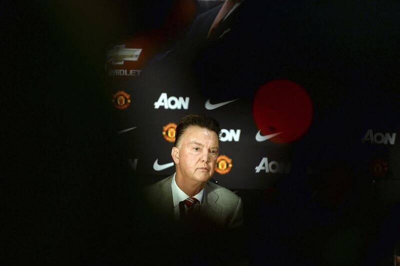 New Manchester United manager Louis Van Gaal speaks to the media during a news conference at the club's Old Trafford Stadium in Manchester. Reuters