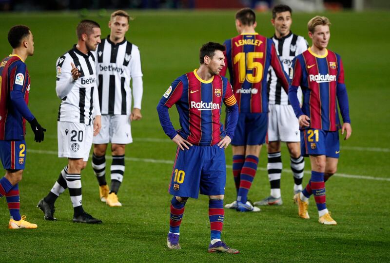 Pedri, 6 - The teenager was introduced in an attack-minded switch just before the hour-mark. His best involvement saw him combine with Messi, but his pull-back into a crowded penalty could only pick out a black and white shirt. Reuters