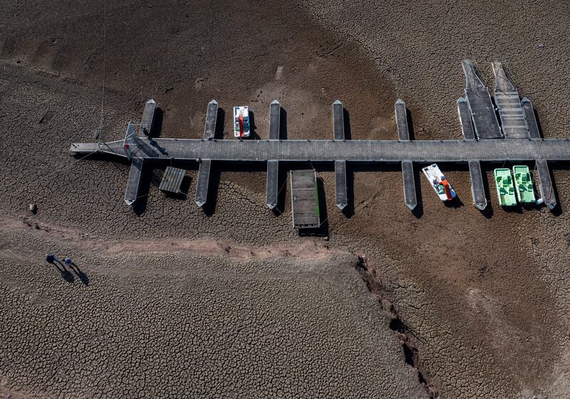 Recreational boats lie on the dry bed of the Sau reservoir in Spain, which is only at 5 per cent of its capacity. The north-eastern region of Catalonia is one of the two worst-hit regions in a two-year-plus drought affecting most of the country. AP