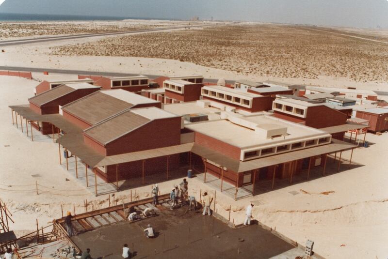 Foundations of the new campus block in 1982.