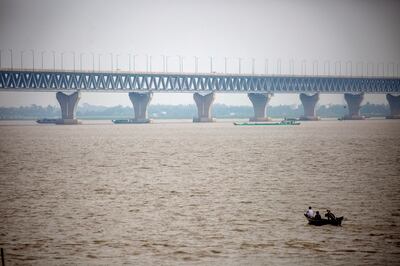 The Padma Bridge at the Maowa point in Dhaka in June. EPA