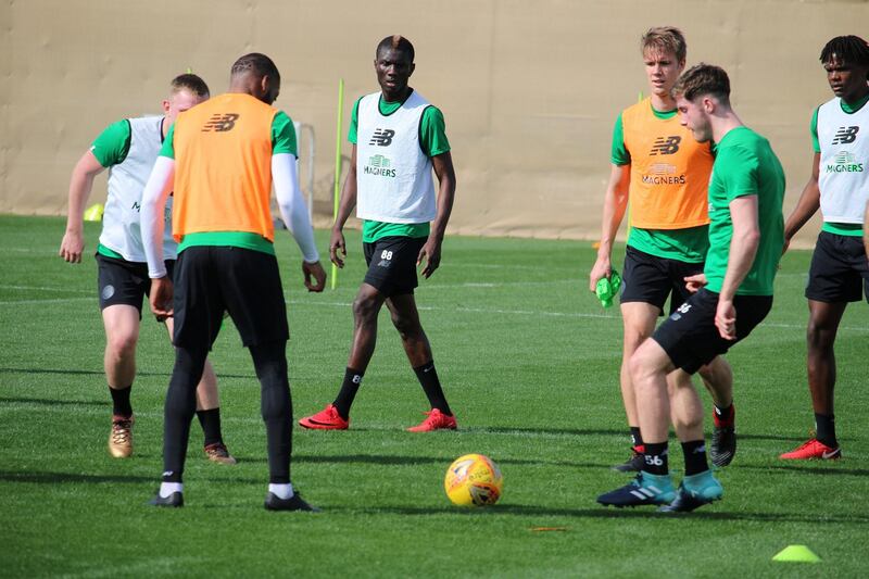 Celtic football club training in Dubai. Courtesy Celtic FC