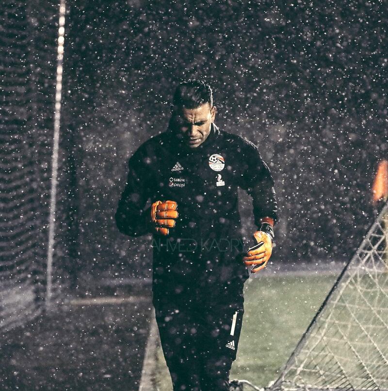 Egypt goalkeeper Essam El Hadary during a training session in Zurich, Switzerland. Courtesy: Ahmed Kadry