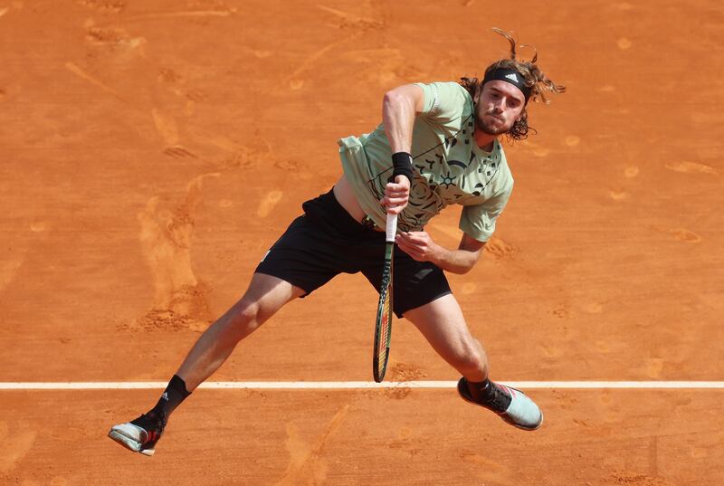 Defending champion Stefanos Tsitsipas in action during his third-round victory over Serbia's Laslo Djere at the Monte Carlo Masters. Reuters