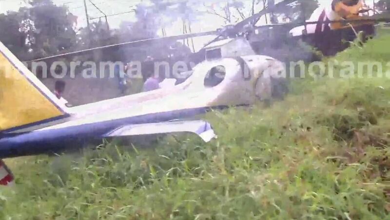 Helicopter crash in Kerala. Courtesy Mulayam Manorama