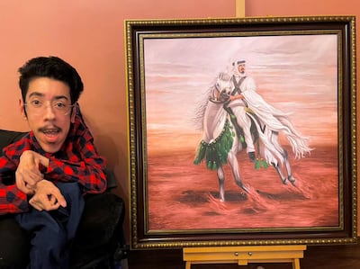 Rakan Abdulaziz Kurdi, A "professional" Saudi painter and designer. Photo: Rakan twitter account  