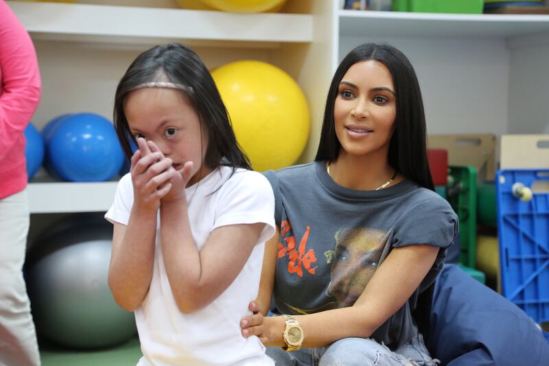 Kim Kardashian has been a frequent visitor to the UAE, and on one trip paid a visit to the Rashid Centre for People of Determination. Courtesy Rashid Center for People of Determination