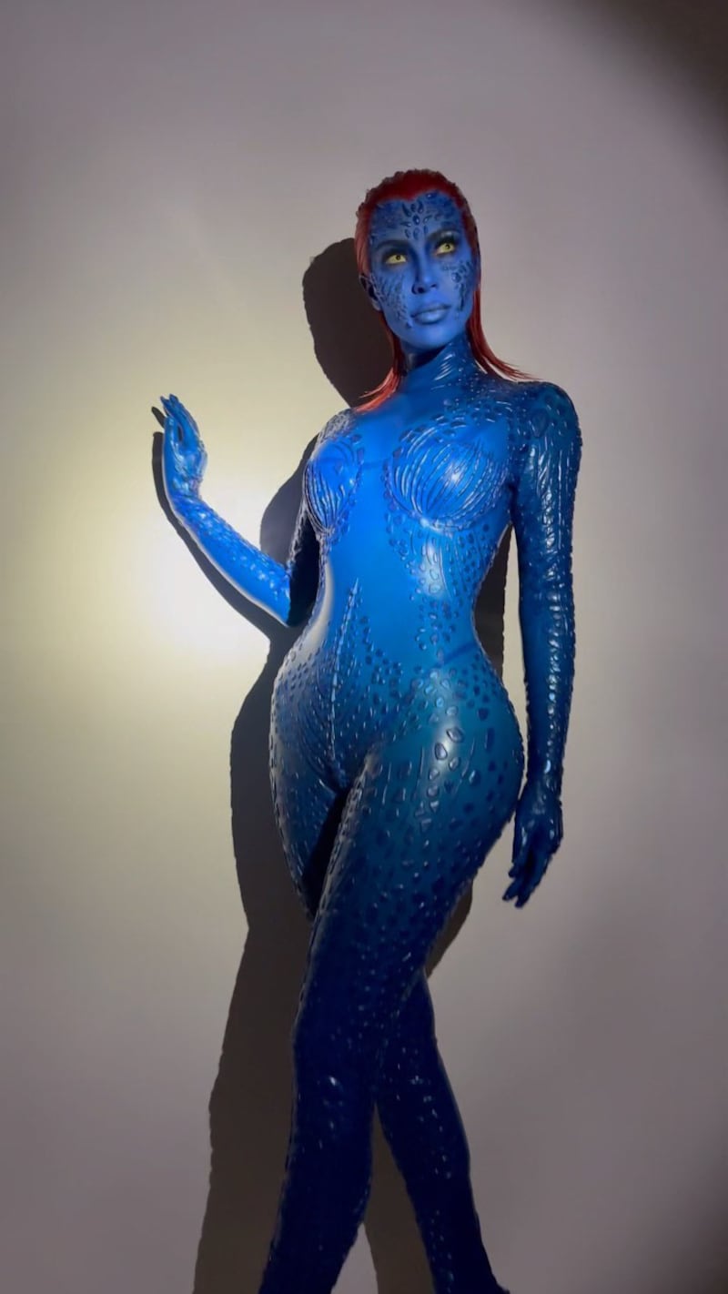 Kim Kardashian as Mystique. Photo: @kimkardashian / Instagram