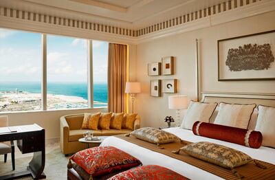 |A superior room with a sea view at St Regis Abu Dhabi. St Regis Abu Dhabi