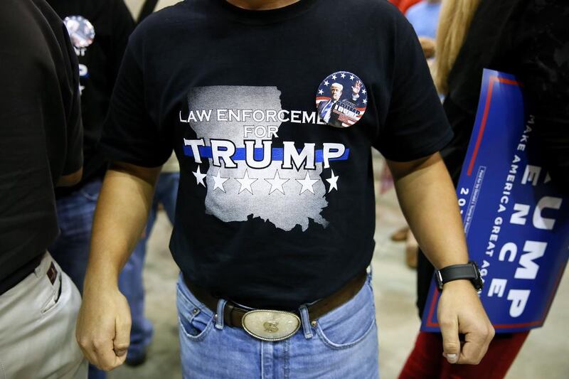Louisianian Samuel Wilburn shows support for Republican presidential hopeful Donald Trump. Getty Images