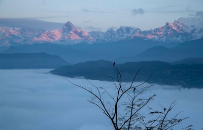 Mountains near Pokhara, Nepal, from where the missing aircraft took off off for Jomsom, a popular destination for trekkers. AP