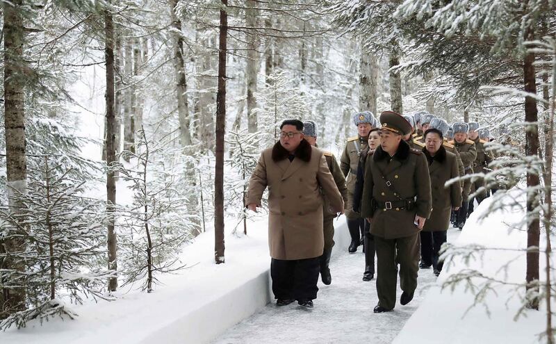 Photos released by the Korean Central news agency purported to show Kim Jong Un at Mount Paektu. KCNA