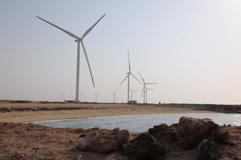 Windmill turbines stand in Masdar's wind farm on Sir Bani Yas Island, in Abu Dhabi, United Arab Emirates, September 28, 2023.  REUTERS / Amr Alfiky