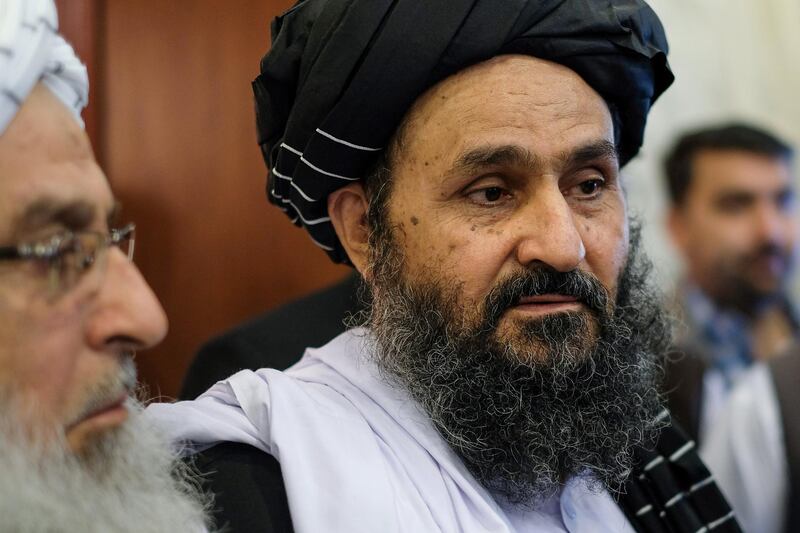 Taliban co-founder and political leader Mullah Abdul Ghani Baradar attends talks with Afghan political figures in Moscow on May 30, 2019. (Photo by Nikolay KORZHOV / AFP)