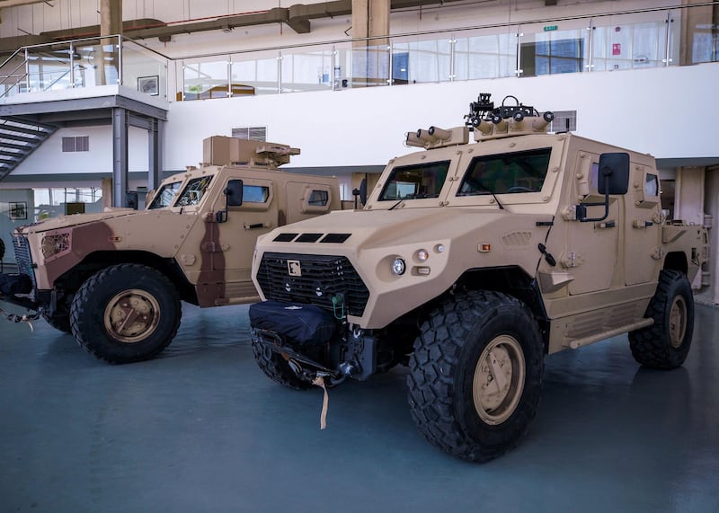 Abu Dhabi, United Arab Emirates, January 21, 2021.  Exclusive media tour of defense company NIMR.    AJBAN Class vehicles.  (L-R)  AJBAN 447 A  and AJBAN 440 AVictor Besa/The National Section:  NA    Reporter: Shireena Al Nowais