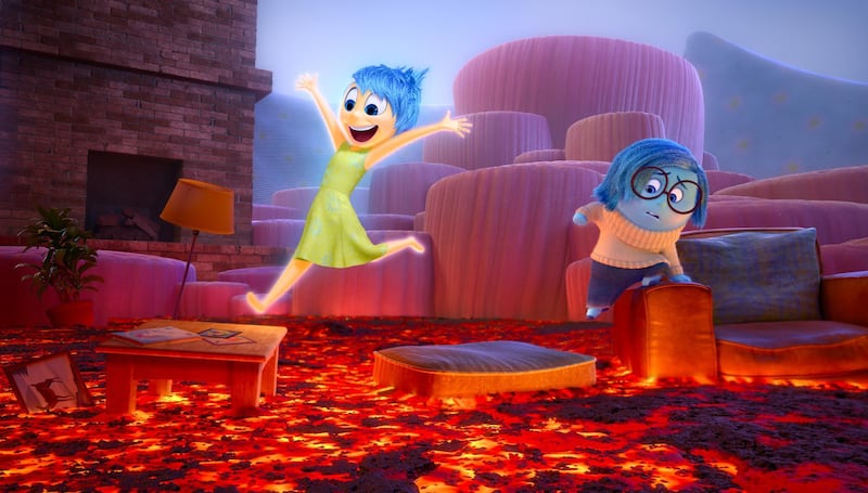 A handout movie still of INSIDE OUT – Joy and Sadness navigate through Imagination Land. (Disney•Pixar) *** Local Caption ***  al06au-movies-inside.jpg