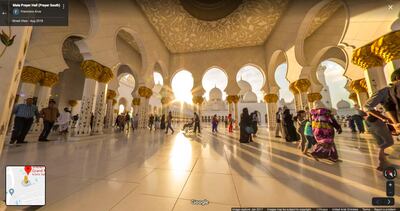 A virtual tour inside the Sheikh Zayed Grand Mosque via Google Maps. 