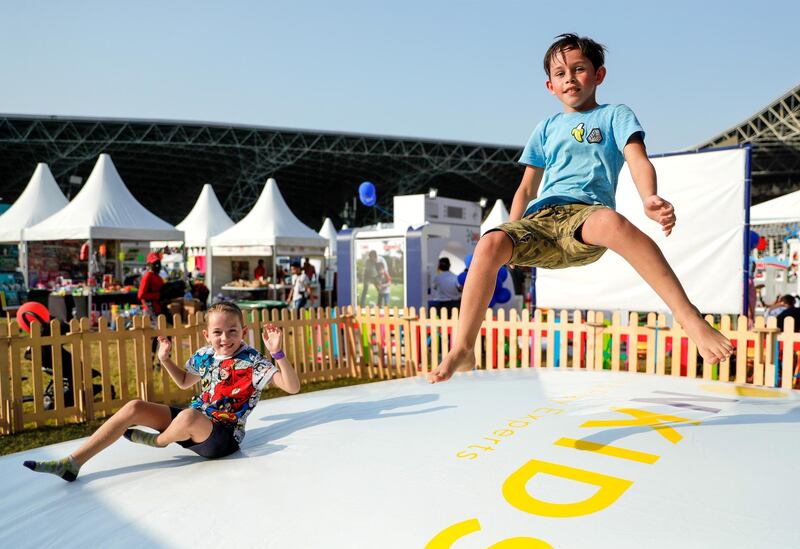 Abu Dhabi, United Arab Emirates, November 9, 2019.  
Taste of Abu Dhabi at the Du Arena.  
--One of the many kids play areas at the event.
Victor Besa/The National
Section:  NA
Reporter:  '