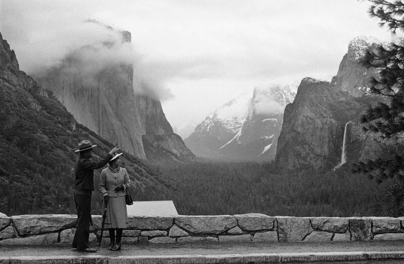 Queen Elizabeth visits Yosemite National Park in California in 1980. AP