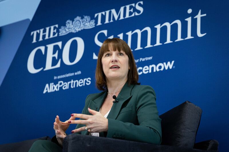 UK shadow chancellor Rachel Reeves at the Times CEO summit in London. PA